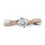 14KT White and Rose Gold By-Pass (Holds 1/2 carat (5.2mm) Round Center) 1/5 carat Diamond Semi-mount Engagement Ring