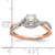 14KT White and Rose Gold Criss-Cross (Holds 3/8 carat (4.8mm) Round Center) 1/5 carat Diamond Semi-mount Engagement Ring