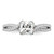 14KT White Gold Criss-Cross (Holds 3/4 carat (5.4mm) Cushion Center) 1/5 carat Diamond Semi-Mount Engagement Ring