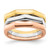 14KT Tri-Color Polished Ridged Peak Band