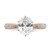 14KT Rose Gold Leaf Design (Holds 2 carat (10x7.5mm) Oval Center) 1/4 carat Diamond Semi-Mount Engagement Ring