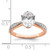 14KT Rose Gold Leaf Design (Holds 2 carat (10x7.5mm) Oval Center) 1/4 carat Diamond Semi-Mount Engagement Ring