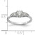 14KT White Gold 3-Stone Plus (Holds 1/2 carat (5.5mm) Round Center) 2-3.00mm and 2-2.00mm Round Side Diamonds Semi-Mount Engagement Ring