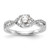 14KT White Gold Criss-Cross (Holds 1/2 carat (5.2mm) Round Center) 1/4 carat Diamond Semi-mount Engagement Ring