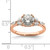 14KT Rose Gold (Holds 1 carat (6.5mm) Round Center) 1/5 carat Marquise Diamond Semi-Mount Engagement Ring