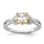 14KT Two-tone Criss-Cross (Holds 1 carat (5.5mm) Princess Center) 1/4 carat Diamond Semi-Mount Engagement Ring