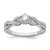 14KT White Gold Criss-Cross (Holds 1/3 carat (4.5mm) Round Center) 1/5 carat Diamond Semi-mount Engagement Ring