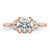 14KT Rose Gold (Holds 1.5 carat (7.5mm) Round Center) 1/5 carat Marquise Diamond Semi-Mount Engagement Ring