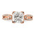 14KT Rose Gold Split Shank (Holds 2 carat (7.6mm) Cushion Center) 1/4 carat Diamond Semi-Mount Engagement Ring