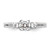 14KT White Gold 3-Stone Plus (Holds 1/2 carat (5.2mm) Round Center) Includes 1/4 carat tw. Side Stones Semi-Mount Engagement Ring