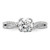 14KT White Gold Criss-Cross (Holds 1 carat (6.5mm) Round Center) 1/5 carat Diamond Semi-Mount Engagement Ring