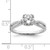 14KT White Gold Criss-Cross (Holds 1 carat (6.5mm) Round Center) 1/5 carat Diamond Semi-Mount Engagement Ring