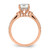 14KT Rose Gold (Holds 2 carat (8.7x6.4mm) Emerald-cut Center) 1/5 carat Diamond Semi-Mount Engagement Ring