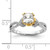 14KT Two-tone Gold Criss-Cross (Holds 1 carat (6.00mm) Cushion Center) 1/4 carat Diamond Semi-Mount Engagement Ring