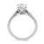 14KT White Gold (Holds 1 carat (6.00mm) Cushion Center) 1/4 carat Diamond Semi-Mount Engagement Ring
