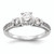 14KT White Gold 3-Stone Plus Peg Set Center 1/4 carat Diamond Semi-mount Engagement Ring