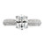 14KT White Gold (Holds 1 carat (8.00x6.1mm) Oval Center) 1/4 carat Diamond Semi-Mount Engagement Ring