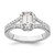 Emerald-Cut Halo Diamond Semi-mount Engagement Rings