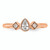 14KT Rose Gold Petite 3-Stone 1/4 carat Pear Diamond Complete Promise/Engagement Ring