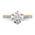 14KT Gold Leaf Design (Holds 2 carat (8.2mm) Round Center) 1/3 carat Diamond Semi-Mount Engagement Ring