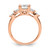 14KT Rose Gold (Holds 1.5 carat (7.00mm) Cushion Center) 1/5 carat Marquise Diamond Semi-Mount Engagement Ring