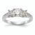 14KT White Gold 3-Stone Plus Peg Set Center Princess Diamond Semi-mount Engagement Ring