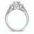 14KT White Gold 3-Stone Plus Peg Set Center Princess Diamond Semi-mount Engagement Ring