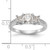 14KT White Gold 3-Stone Plus Peg Set Center Princess Diamond Semi-mount Engagement Ring