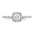 14KT White Gold Halo Plus (Holds 1/2 carat (4.3mm) Princess Center) 1/3 carat Diamond Semi-Mount Engagement Ring