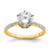 14KT Gold Leaf Design (Holds 1.5 carat (7.5mm) Round Center) 1/3 carat Diamond Semi-Mount Engagement Ring