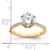 14KT Gold Leaf Design (Holds 1.5 carat (7.5mm) Round Center) 1/3 carat Diamond Semi-Mount Engagement Ring