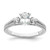 14KT White Gold 3 Stone 1/2ct Oval Semi-Mount Including 2-2.6mm Side Stones Diamond Engagement Ring