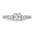 14KT White Gold 3 Stone 1/2ct Oval Semi-Mount Including 2-2.6mm Side Stones Diamond Engagement Ring
