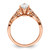 14KT Rose Gold Criss-Cross (Holds 1 carat (8.00x6.1mm) Pear Center) 1/5 carat Diamond Semi-Mount Engagement Ring