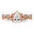 14KT Rose Gold Criss-Cross (Holds 1 carat (8.00x6.1mm) Pear Center) 1/5 carat Diamond Semi-Mount Engagement Ring
