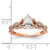 14KT Rose Gold Criss-Cross (Holds 1 carat (8.00x6.1mm) Pear Center) 1/5 carat Diamond Semi-Mount Engagement Ring