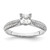 14KT White Gold (Holds 1/2 carat (4.9mm) Cushion Center) 1/5 carat Diamond Semi-Mount Engagement Ring