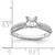 14KT White Gold (Holds 1/2 carat (4.9mm) Cushion Center) 1/5 carat Diamond Semi-Mount Engagement Ring