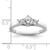 14KT White Gold 3-Stone (Holds 1/2 carat (5.2mm) Round Center) Includes 2-3.0mm Round Side Stones Semi-Mount Engagement Ring
