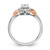 14KT White and Rose Gold Halo Plus (Holds 1/3 carat (4.5mm) Round Center) 1/3 carat Diamond Semi-mount Engagement Ring
