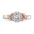 14KT White and Rose Gold Halo Plus (Holds 1/3 carat (4.5mm) Round Center) 1/3 carat Diamond Semi-mount Engagement Ring