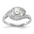 14KT White Gold By-Pass Peg Set 1/4 carat Diamond Semi-mount Engagement Ring