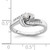 14KT White Gold By-Pass Peg Set 1/3 carat Diamond Semi-mount Engagement Ring