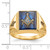 10KT Men's Polished, Antiqued and Textured with Imitation Blue Spinel Masonic Ring