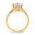 14KT Leaf Design (Holds 1.5 carat (7.00mm) Cushion Center) 1/3 carat Diamond Semi-Mount Engagement Ring