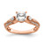 14KT Rose Gold (Holds 1 carat (6.00mm) Cushion Center) 1/4 carat Diamond Semi-Mount Engagement Ring