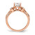 14KT Rose Gold (Holds 1 carat (6.00mm) Cushion Center) 1/4 carat Diamond Semi-Mount Engagement Ring