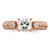 14KT Rose Gold (Holds 1 carat (6.00mm) Cushion Center) 1/4 carat Diamond Semi-Mount Engagement Ring