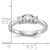 14KT White Gold 3-Stone (Holds 1/3 carat (4.4mm) Round Center) Includes 2-3.3mm Round Side Diamonds Semi-Mount Engagement Ring