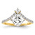 14KT Asymmetric (Holds 1.5 carat (7.00x6.9mm) Cushion Center) 1/2 carat Diamond Semi-Mount Engagement Ring